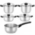 Pack Batería de Cocina Elite Monix M240002/ Cazo Ø14cm/ Ollas Ø20 - 24cm/ Cacerolas Ø20 - 24cm/ Acero Inoxidable/ Apta para Inducción