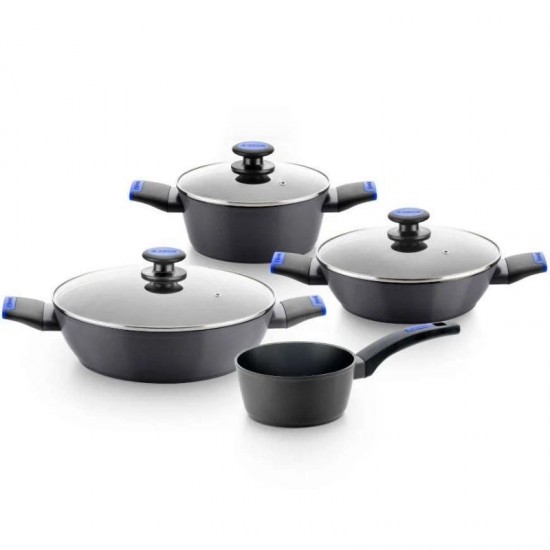 Pack batería de cocina monix martín berasategui/ cazo ø16cm/ cacerolas ø20 - 24 - 28cm/ aluminio forjado/ apta para inducción