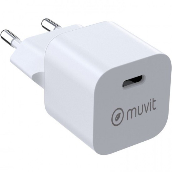 Cargador de pared muvit for change mcacc0048/ 1xusb tipo-c/ 20w