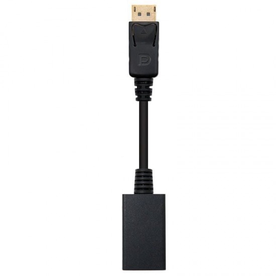 Conversor nanocable 10.16.0502/ displayport macho - hdmi hembra/ 15cm/ negro