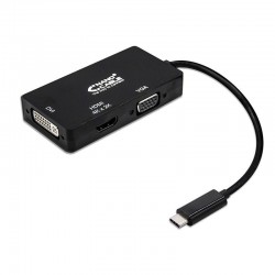Conversor Nanocable 10.16.4301-BK/ USB Tipo-C Macho - VGA Hembra/ DVI Hembra/ HDMI Hembra/ 10cm/ Negro Conversor Nanocable 10.16.4301-BK/ USB Tipo-C Macho - VGA Hembra/ DVI Hembra/ HDMI Hembra/ 10cm/ Negro