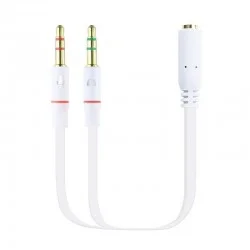Cable Estéreo Nanocable 10.24.1203/ Jack 3.5 Hembra - 2x Jack 3.5 Macho/ 20cm/ Blanco Cable Estéreo Nanocable 10.24.1203/ Jack 3.5 Hembra - 2x Jack 3.5 Macho/ 20cm/ Blanco