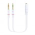 Cable Estéreo Nanocable 10.24.1203/ Jack 3.5 Hembra - 2x Jack 3.5 Macho/ 20cm/ Blanco