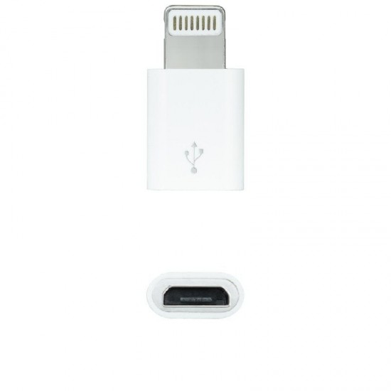Adaptador micro usb 2.0 lightning nanocable 10.10.4100/ micro usb hembra - lightning macho/ blanco