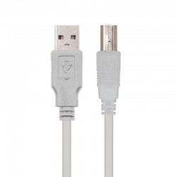 Cable USB 2.0 Impresora Nanocable 10.01.0102/ USB Tipo-B Macho - USB Macho / 480Mbps/ 1m/ Beige