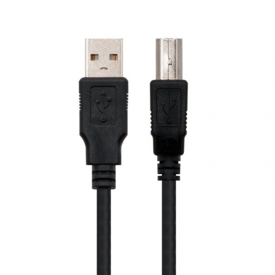 Cable usb 2.0 impresora nanocable 10.01.0102/ usb tipo-b macho - usb macho/ 1m/ negro