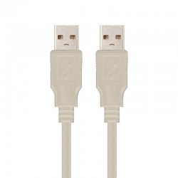 Cable USB 2.0 Nanocable 10.01.0303/ USB Macho - USB Macho/ 2m/ Beige