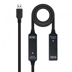 Cable Alargador USB 3.0 Nanocable 10.01.0313/ USB Macho - USB Hembra/ 15m/ Negro Cable Alargador USB 3.0 Nanocable 10.01.0313/ USB Macho - USB Hembra/ 15m/ Negro