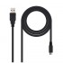 Cable USB 2.0 Nanocable 10.01.0501/ USB Macho - MicroUSB Macho/ 1.8m/ Negro