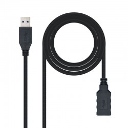 Cable Alargador USB 3.0 Nanocable 10.01.0901-BK/ USB Macho - USB Hembra/ 1m/ Negro Cable Alargador USB 3.0 Nanocable 10.01.0901-BK/ USB Macho - USB Hembra/ 1m/ Negro