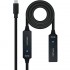 Cable Alargador USB Tipo-C 3.2 con Amplificador Nanocable 10.01.1312/ USB Tipo-C Macho - USB Tipo-C Hembra/ 10m/ Negro