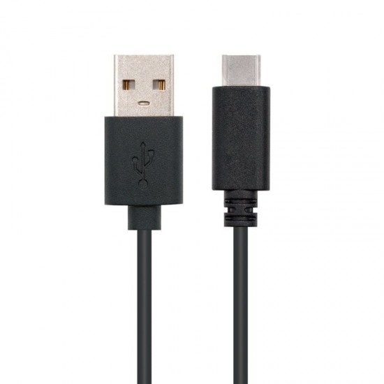 Cable usb 2.0 tipo-c nanocable 10.01.2100/ usb tipo-c macho - usb macho/ 480mbps/ 50cm/ negro