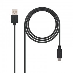 Cable USB 2.0 Nanocable 10.01.2101/ USB Tipo-C Macho - USB Macho/ 480Mbps/ 1m/ Negro