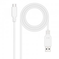 Cable USB 2.0 Nanocable 10.01.2101-L150-W/ USB Tipo-C Macho - USB Macho/ 480Mbps/ 1.5m/ Blanco