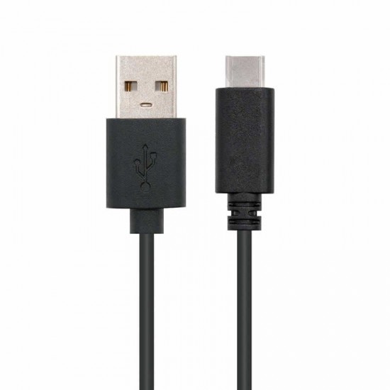 Cable usb 2.0 nanocable 10.01.2102/ usb tipo-c macho - usb macho/ 480mbps/ 2m/ negro