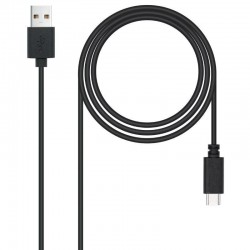 Cable USB 2.0 Nanocable 10.01.2103/ USB Macho - USB Tipo-C Macho/ 480Mbps/ 3m/ Negro