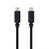 Cable USB 2.0 Tipo-C Nanocable 10.01.2301-L150/ USB Tipo-C Macho - USB Tipo-C Macho/ 480Mbps/ 1.5m/ Negro
