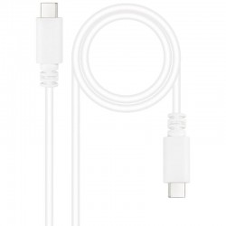 Cable USB 2.0 Tipo-C Nanocable 10.01.2301-W/ USB Tipo-C Macho - USB Tipo-C Macho/ 480Mbps/ 1m/ Blanco