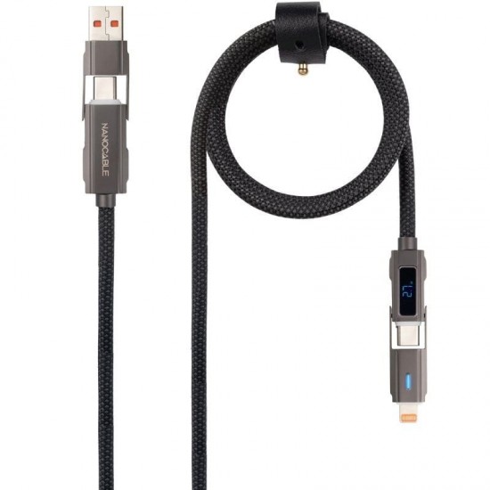 Cable usb 2.0 tipo-c nanocable 10.01.2501/ usb tipo-c macho + usb macho - usb tipo-c macho + lightning macho/ hasta 27w/