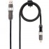 Cable USB 2.0 Tipo-C Nanocable 10.01.2501/ USB Tipo-C Macho + USB Macho - USB Tipo-C Macho + Lightning Macho/ Hasta 27W/ 480Mbps/ 1m/ Negro