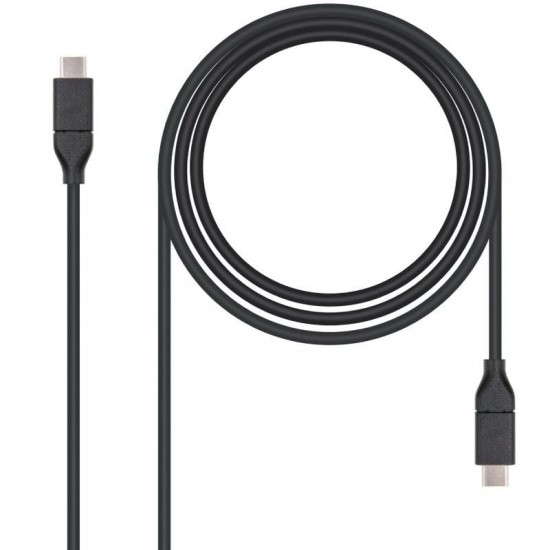 Cable usb 3.1 nanocable 10.01.4101/ usb tipo-c macho - usb tipo-c macho/ 1m/ negro