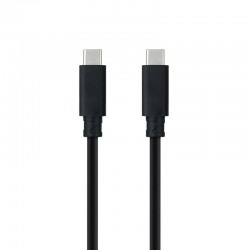 Cable USB 3.1 Tipo-C Nanocable 10.01.4101-L150/ USB Tipo-C Macho - USB Tipo-C Macho/ Hasta 100W/ 10Gbps/ 1.5m/ Negro