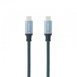 Cable USB 3.1 Tipo-C Nanocable 10.01.4101-L150-COMB/ USB Tipo-C Macho - USB Tipo-C Macho/ Hasta 100W/ 10Gbps/ 1.5m/ Gris y Negro
