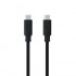 Cable USB 3.1 Tipo-C Nanocable 10.01.4102/ USB Tipo-C Macho - USB Tipo-C Macho/ Hasta 100W/ 10Gbps/ 2m/ Negro