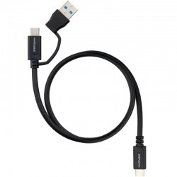 Cable USB 3.2 Tipo-C Nanocable 10.01.4800/ USB Tipo-C Macho/ USB Macho - USB Tipo-C Macho/ Hasta 60W/ 10Gbps/ 50cm/ Negro