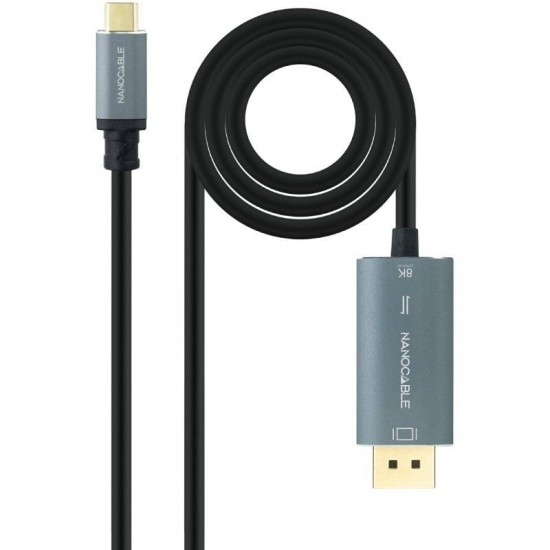 Cable conversor nanocable 10.15.5022/ usb tipo-c macho - displayport macho/ 2m/ negro