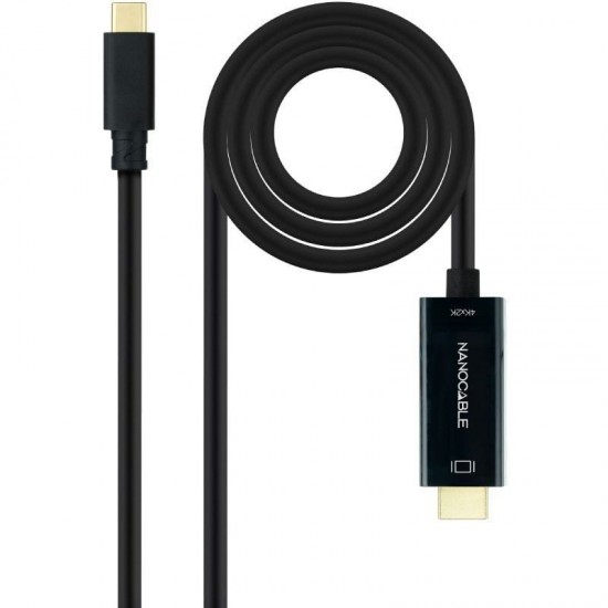 Cable conversor nanocable 10.15.5135/ usb tipo-c macho - hdmi macho/ 5m/ negro