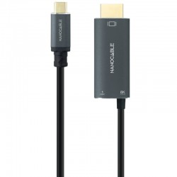 Cable Conversor Nanocable 10.15.5182/ USB Tipo-C Macho - HDMI 8K Macho/ USB Tipo-C Hembra/ Hasta 100W/ 1.8m/ Negro Cable Conversor Nanocable 10.15.5182/ USB Tipo-C Macho - HDMI 8K Macho/ USB Tipo-C Hembra/ Hasta 100W/ 1.8m/ Negro