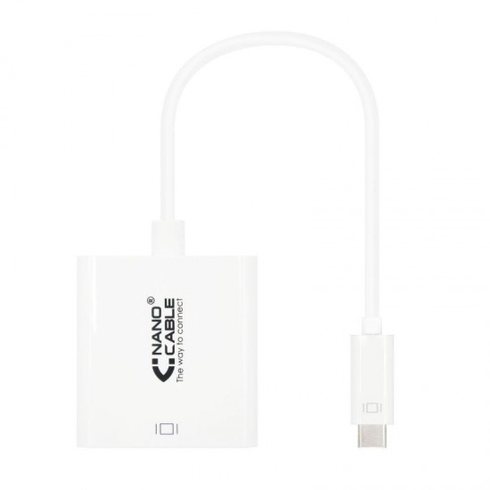 Conversor nanocable 10.16.4103/ usb tipo-c macho - dvi-d (24+1) hembra/ 15cm/ blanco