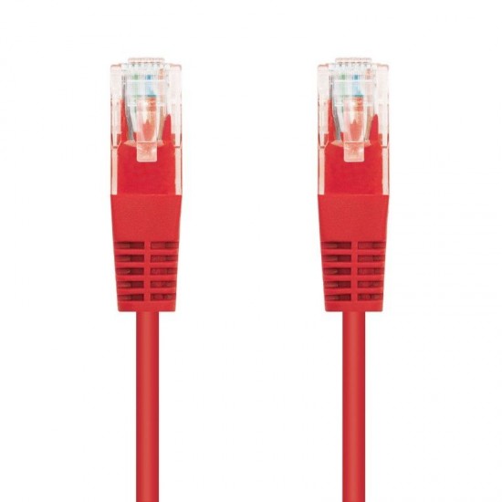 Cable de red rj45 utp nanocable 10.20.0400-l25-r cat.6/ 25cm/ rojo