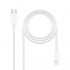 Cable USB 2.0 Tipo-C Lightning Nanocable 10.10.0602/ USB Tipo-C Macho - Lightning Macho/ 2m/ Blanco