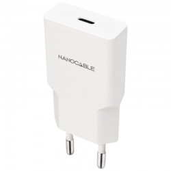 Cargador de Pared Nanocable 10.10.2027/ 1xUSB Tipo-C/ 30W/ Blanco