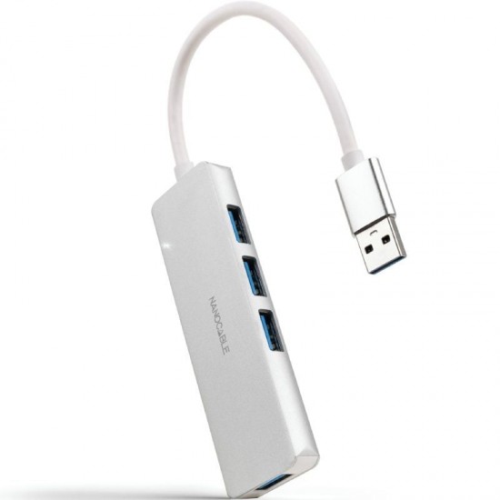Hub usb 3.0 nanocable 10.16.4602/ 4xusb/ gris