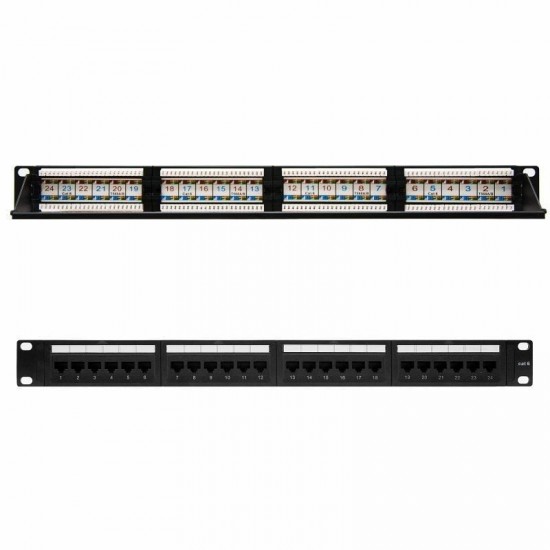 Patch panel nanocable 10.21.3124/ 24 puertos/ cat.6/ altura 1u Patch panel nanocable 10.21.3124/ 24 puertos/ cat.6/ altura 1u