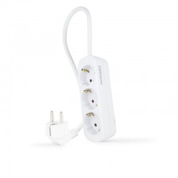 Regleta Nanocable 10.38.0003-NS/ 3 Tomas de Corriente/ Cable 1.4m/ Blanca