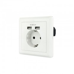 Roseta de Pared Nanocable 10.35.0010/ 1 Schuko/ 2 USB