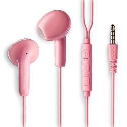 Auriculares Intrauditivos NGS Cross Flip/ con Micrófono/ Jack 3.5/ Rosas