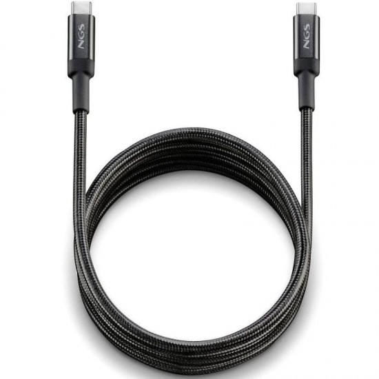 Cable usb 2.0 tipo-c ngs knot/ usb tipo-c macho - usb tipo-c macho/ hasta 65w/ 480mbps/ 2m/ negro
