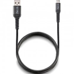 Cable USB 2.0 NGS KNOT-AC/ USB Macho - USB Tipo-C Macho/ 480Mbps/ 1m/ Negro