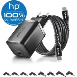 Cargador de Portátil GaN NGS BUD65W-H para HP/ 1xUSB Tipo-C/ 65W/ Automático/ 8 Conectores/ Voltaje 5-20V Cargador de Portátil GaN NGS BUD65W-H para HP/ 1xUSB Tipo-C/ 65W/ Automático/ 8 Conectores/ Voltaje 5-20V
