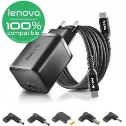 Cargador de Portátil GaN NGS BUD65W-L para Lenovo/ 1xUSB Tipo-C/ 65W/ Automático/ 5 Conectores/ Voltaje 5-20V Cargador de Portátil GaN NGS BUD65W-L para Lenovo/ 1xUSB Tipo-C/ 65W/ Automático/ 5 Conectores/ Voltaje 5-20V