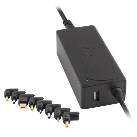 Cargador de portátil ngs w-45w/ 1xusb/ 45w/ automático/ 8 conectores/ voltaje 19-20v