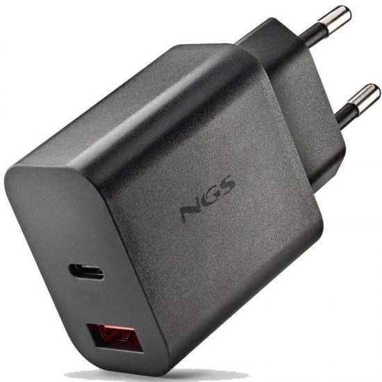 Cargador de pared gan ngs era 30w/ 1xusb tipo-c/ 1xusb/ 30w
