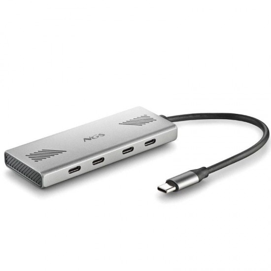 Hub usb tipo-c ngs wonder4-c/ 4xusb tipo-c/ gris