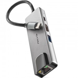 Docking USB Tipo-C NGS WonderDock Supra/ 1xUSB/ 1xUSB Tipo-C DP/ 1xHDMI 4K/ 1xRJ45/ Gris