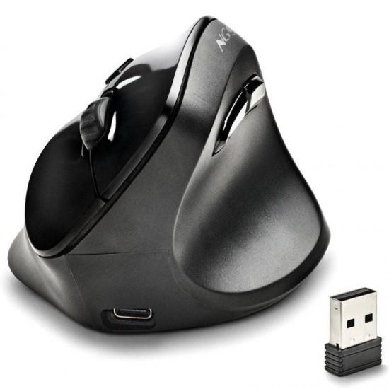 Ratón vertical inalámbrico ngs evo moksha/ batería recargable/ hasta 2400 dpi